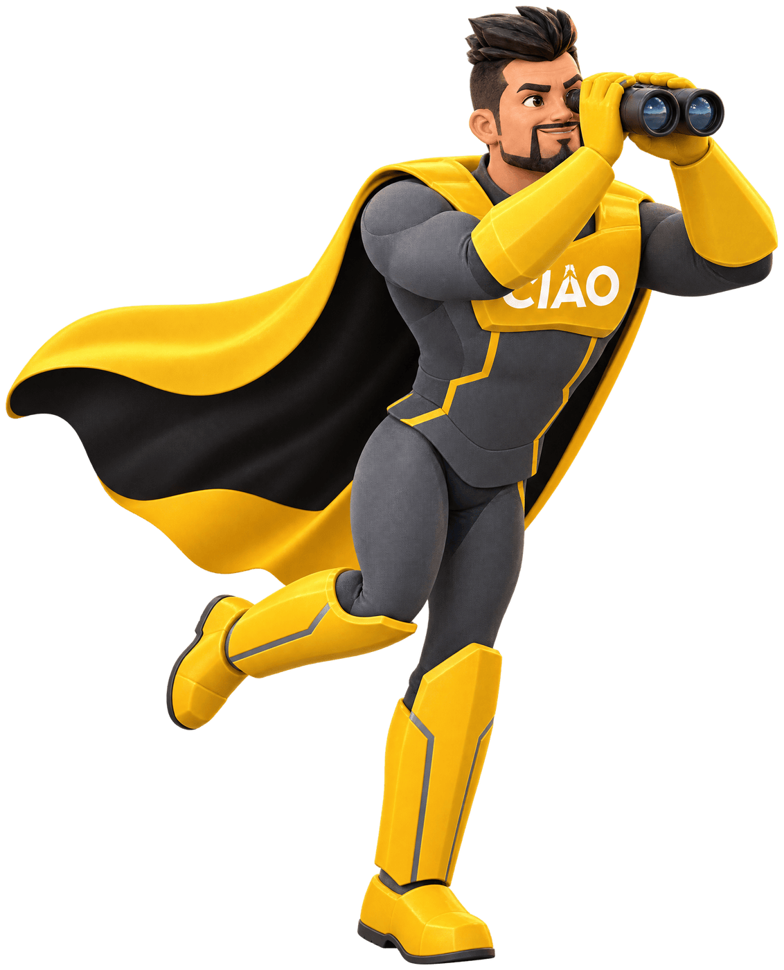 Captain CIAO scruta il globo con il binocolo